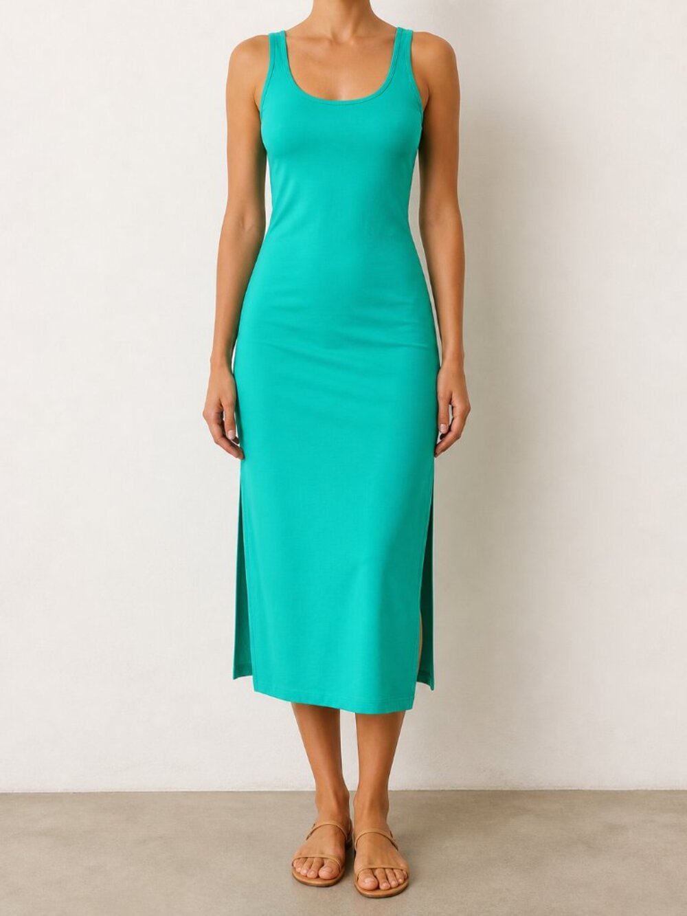 Zara Fitted Green Tank Dress Size S